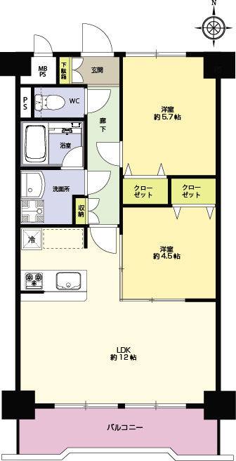 クレール池袋803間取図03