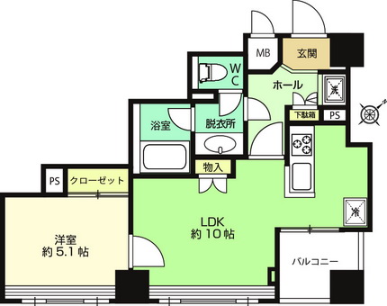 ヴィアシテラ新宿303平面図001